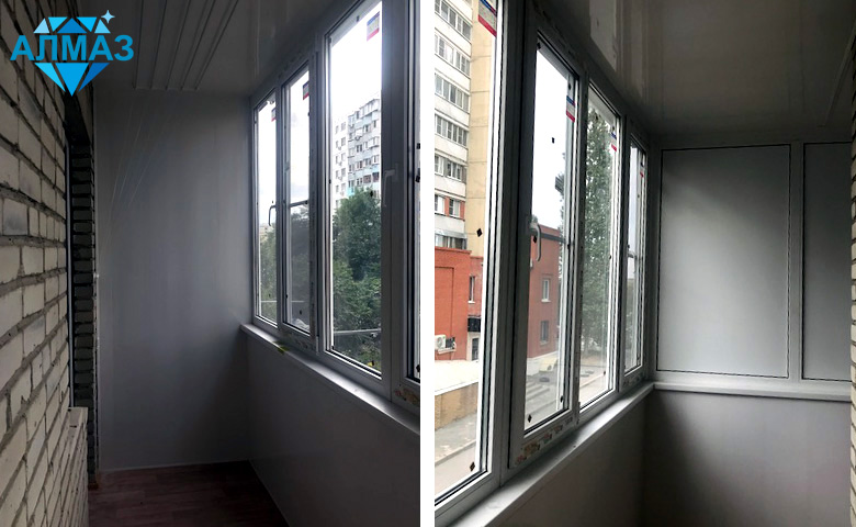 Остекление углового балкона - реальное фото объекта до и после
